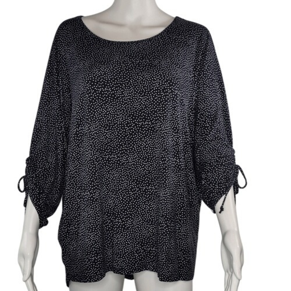Cable & Gauge Black and White Polka‎ Dot Top